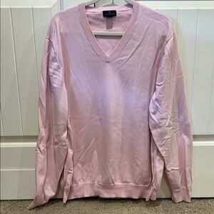 Brooks Brothers Pink V-Neck Sweater. Sz XXL 
100% Supima cotton.